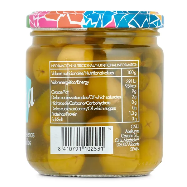 Aceitunas rellenas de pepinillos La Sota 180 g 3