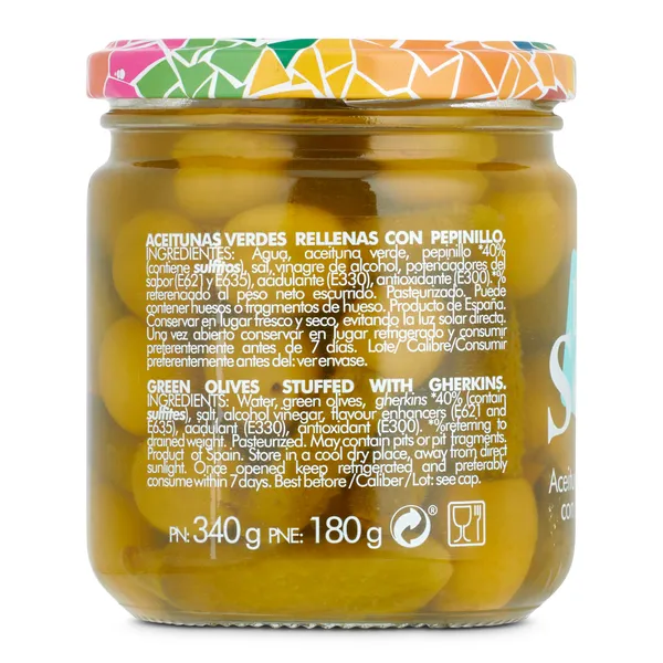 Aceitunas rellenas de pepinillos La Sota 180 g 4