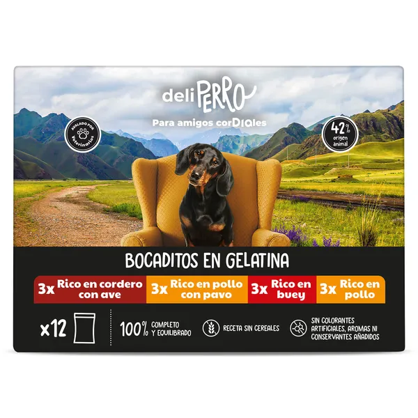 Alimento para perros bocaditos en gelatina Deliperro de Dia caja 12 x 100 g 2