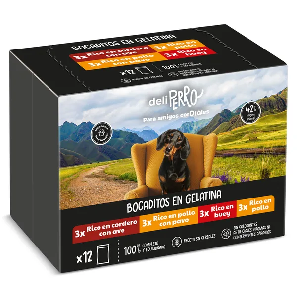 Alimento para perros bocaditos en gelatina Deliperro de Dia caja 12 x 100 g 3