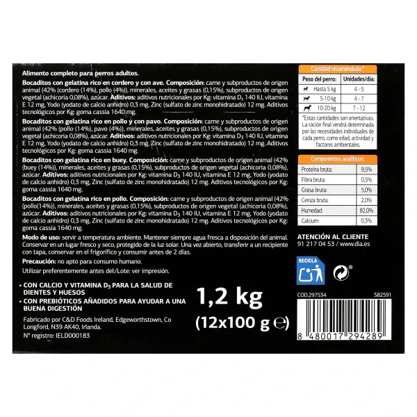 Alimento para perros bocaditos en gelatina Deliperro de Dia caja 12 x 100 g 4