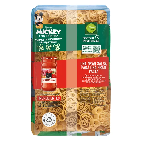 Pasta Mickey and friends Disney Gallo bolsa 300 g 2