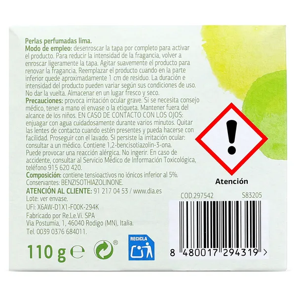Ambientador perlas lima Dia Super Paco 110 g 5