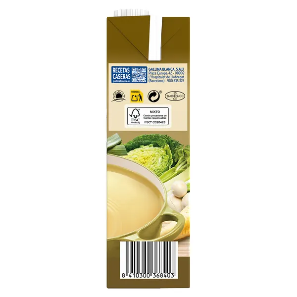 Caldo casero de pollo y 8 verduras Gallina Blanca brik 1 L 3