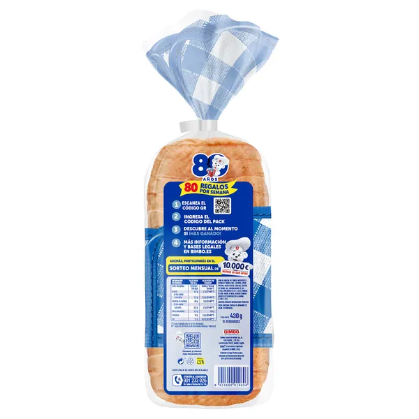 Pan de molde blanco grande Bimbo bolsa 430 g 2