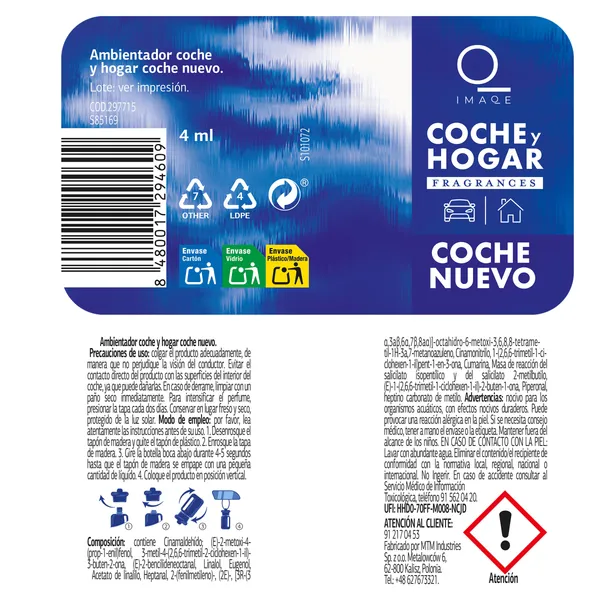 Ambientador para coche y hogar coche nuevo Imaqe de Dia 4 ml 2
