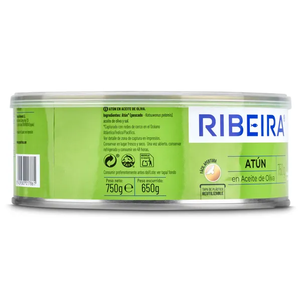 Atún en aceite de oliva Ribeira lata 650 g 3