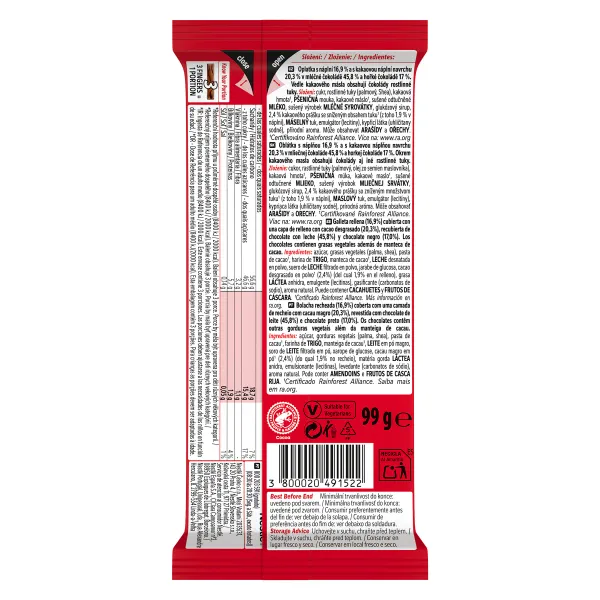 Barritas de galleta con doble chocolate Kit Kat 99 g 2