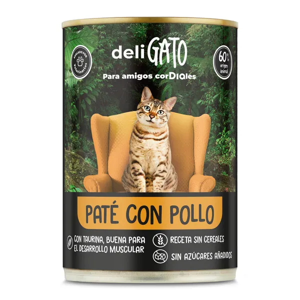 Alimento para gatos paté con pollo  Deligato de Dia lata 400 g 2