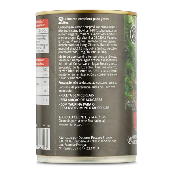 Alimento para gatos paté de ternera Deligato de Dia lata 400 g 4