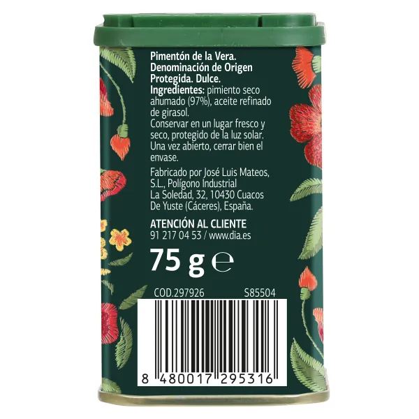 Pimentón dulce de La Vera Dia Vegecampo lata 75 g 3