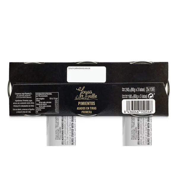 Pimientos rojos asados en tiras Joyas del valle 3 x 60 g 4