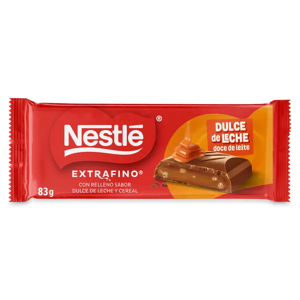Chocolate con leche con relleno sabor dulce de leche Nestlé Extrafino 83 g