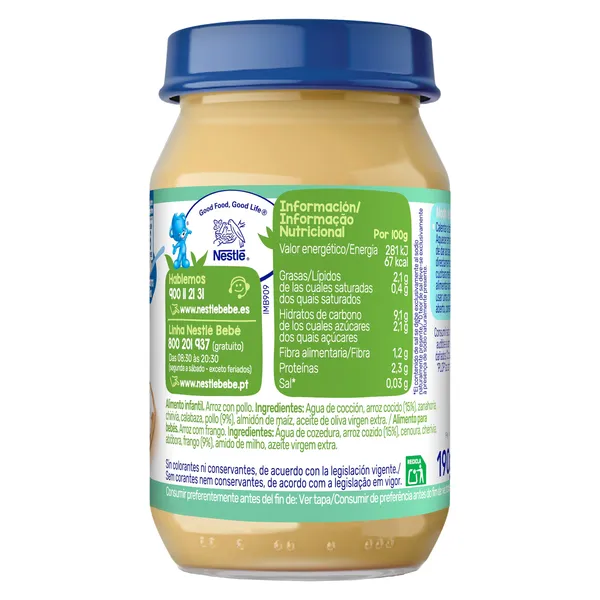 Puré de arroz con pollo Nestlé 190 g 3