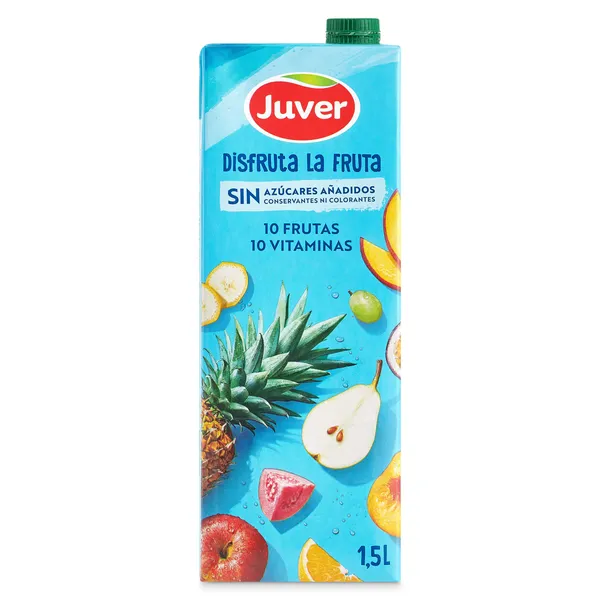 Bebida de zumo 10 frutas sin azúcares añadidos Juver 1,5 L 2