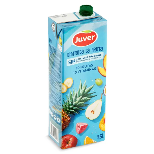 Bebida de zumo 10 frutas sin azúcares añadidos Juver 1,5 L 3