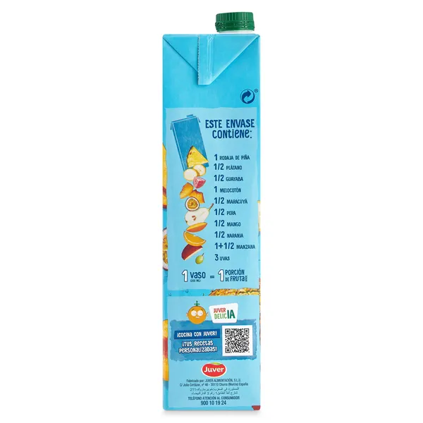 Bebida de zumo 10 frutas sin azúcares añadidos Juver 1,5 L 5
