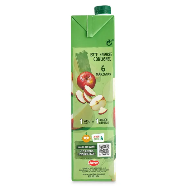 Bebida de zumo de manzana sin azúcares añadidos Juver 1,5 L 4