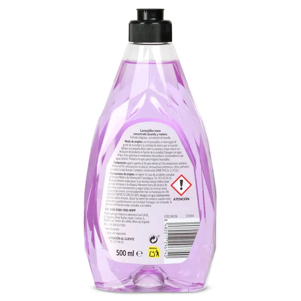 Lavavajillas a mano concentrado lavanda y romero Dia Super Paco 500 ml 3