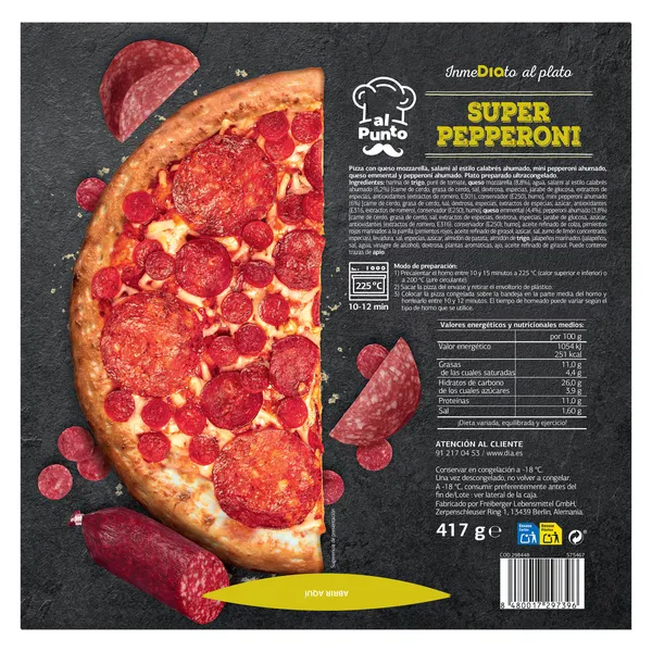 Pizza super pepperoni Dia Al Punto 417 g 4