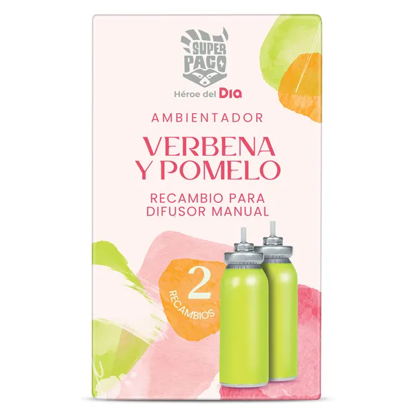 Ambientador verbena y pomelo recambio Super Paco de Dia caja 2 unidades 2