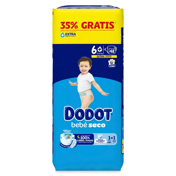 Pañales 14-20 kg talla 6 Dodot 48 unidades 2