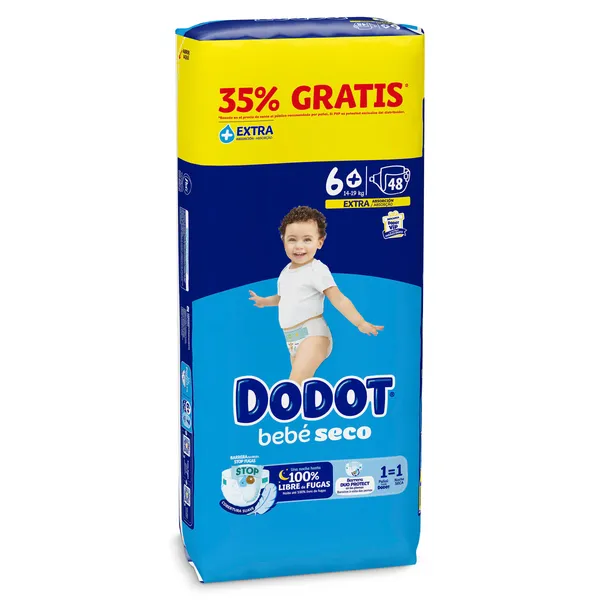 Pañales 14-20 kg talla 6 Dodot 48 unidades 3