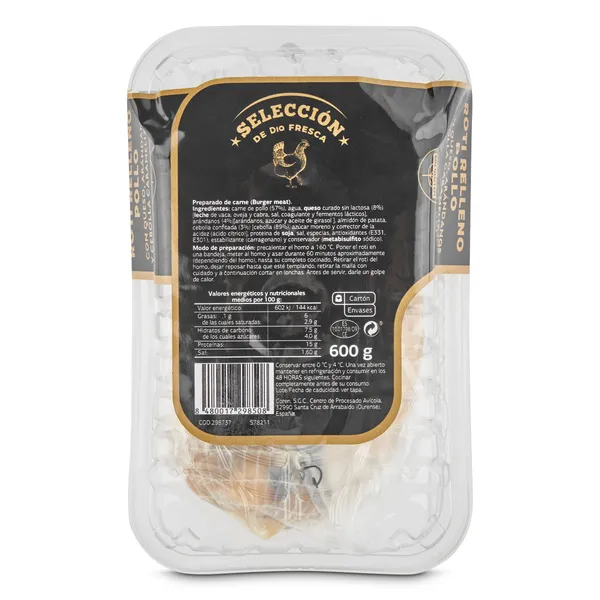 Roti de pollo relleno con queso, arándanos y cebolla caramelizada Selección de Dia 600 g 4