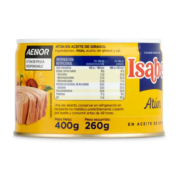 Atún en aceite de girasol Isabel 260 g 3