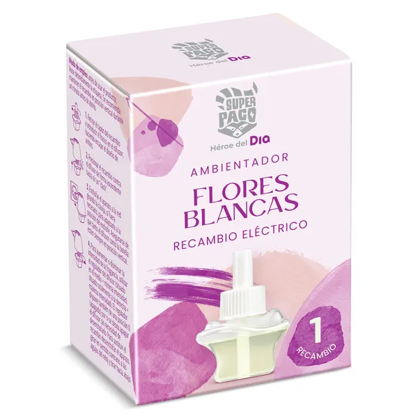 Ambientador eléctrico flores blancas recambio Super Paco de Dia caja 1 unidad