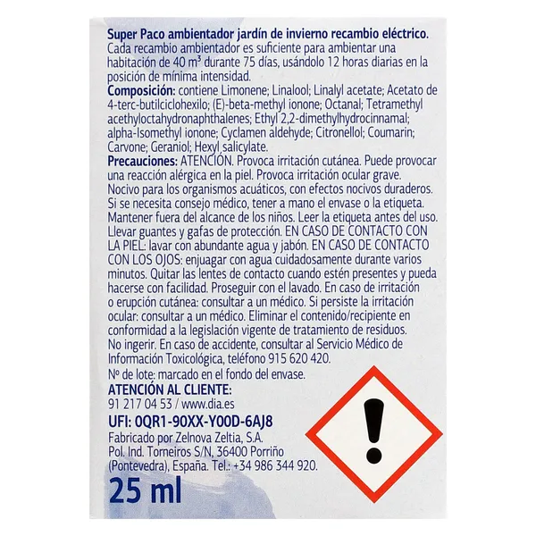 Recambio ambientador eléctrico jardín de invierno Dia Super Paco 1 unidad 4