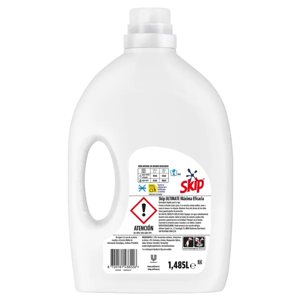 Detergente máquina líquido máxima eficacia Skip botella 33 lavados 2