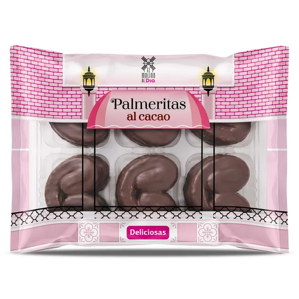Palmeritas de cacao El molino de Dia bolsa 230 g