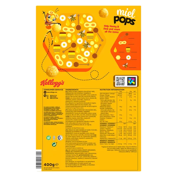 Cereales Miel Pops Kellogg's caja 400 g 3
