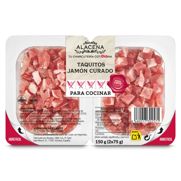 Taquitos de jamón curado Dia Nuestra Alacena 2 x 75 g 3