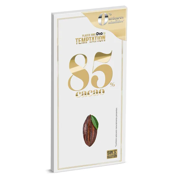 Chocolate negro 85% cacao sin azúcares añadidos Dia Temptation 100 g 3