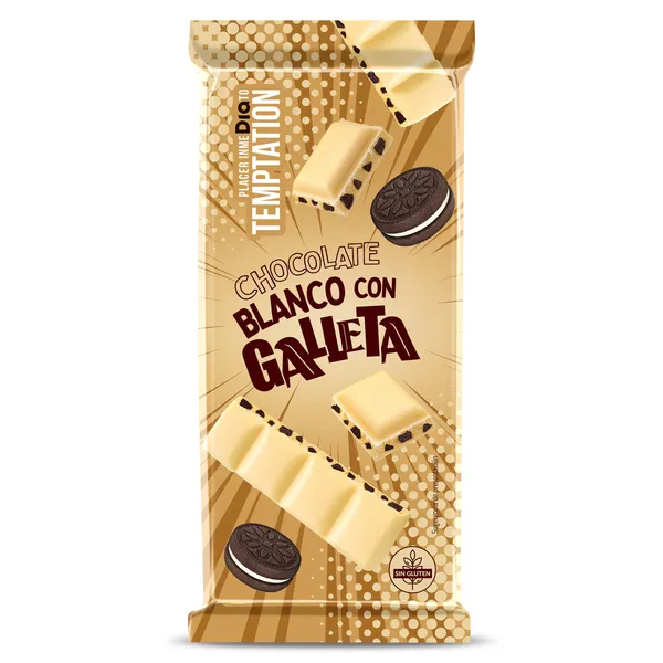 Chocolate blanco con galleta Dia Temptation 100 g 2