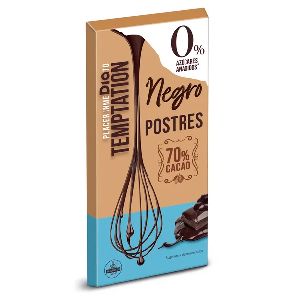 Chocolate negro para postres sin azúcares añadidos Dia Temptation 200 g 3