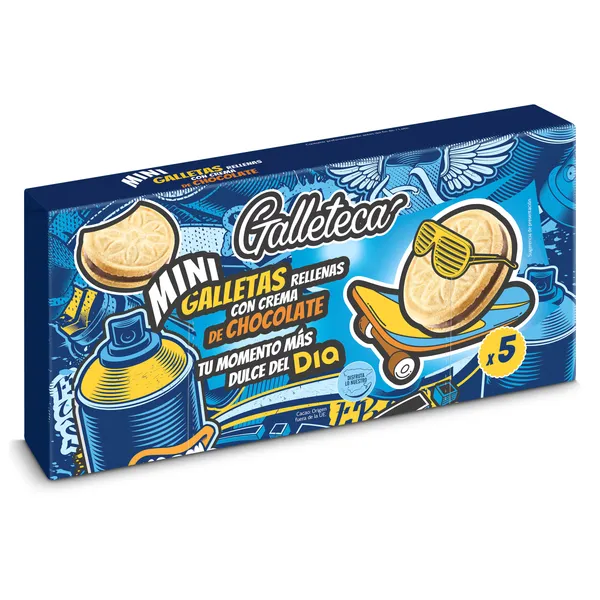 Mini galletas rellenas de crema de chocolate Galleteca de Dia 220 g 3