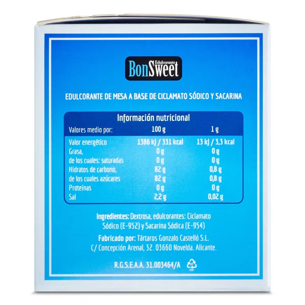 Edulcorante en sobres Bonsweet caja 102 unidades 3