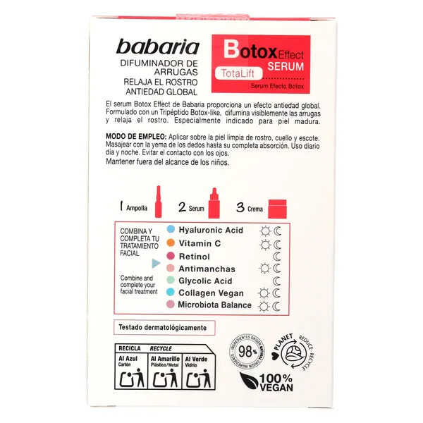 Sérum facial lifting Babaria tubo 30 ml 3
