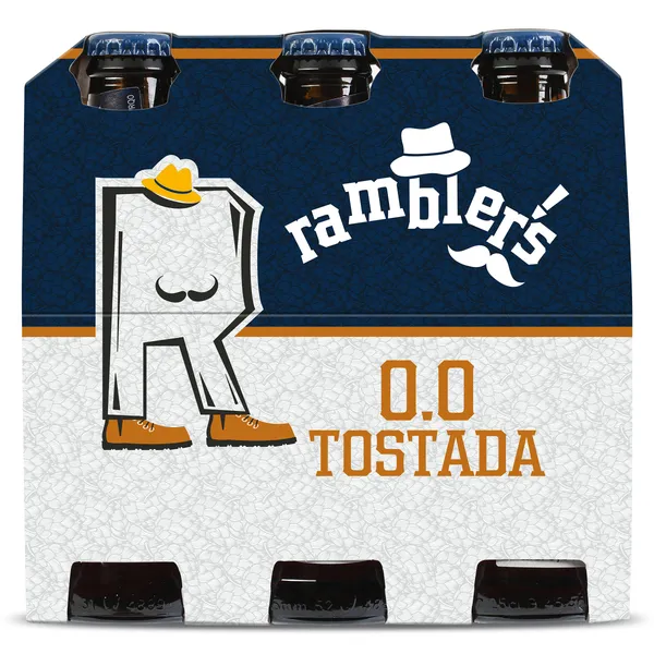 Cerveza tostada 0,0% alcohol Ramblers de Dia botella 6 x 25 cl 2