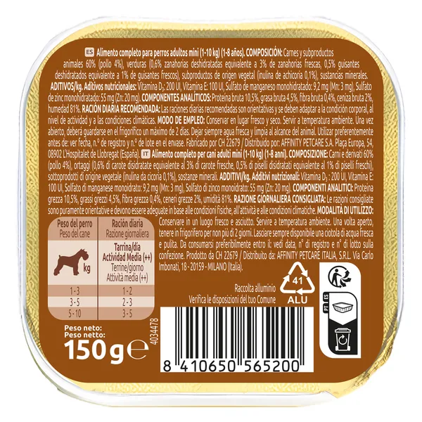 Paté para perros mini con pollo Ultima 150 g 3