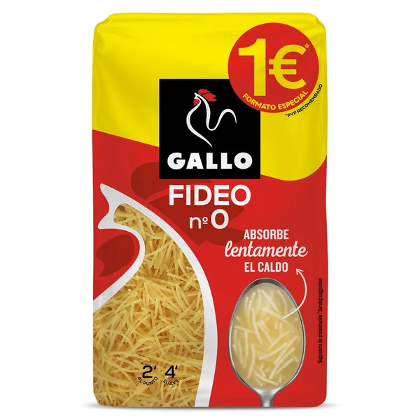 Fideo N.º 0 Gallo bolsa 400 g