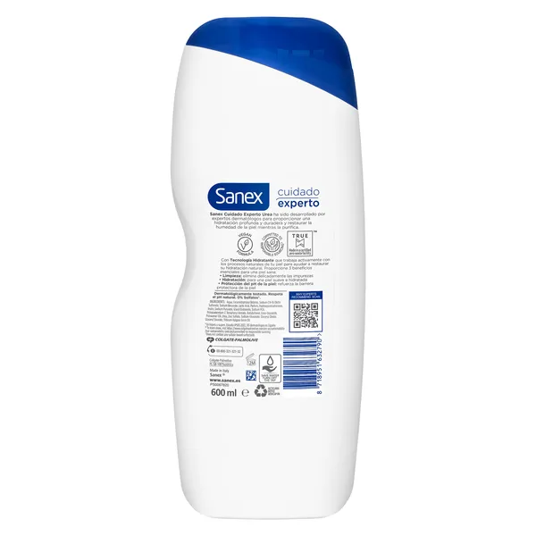 Gel cuidado experto con urea para piel seca Sanex botella 600 ml 2
