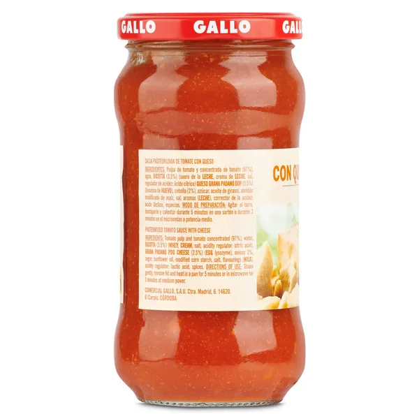 Salsa de tomate con queso grana padano Gallo frasco 350 g 2