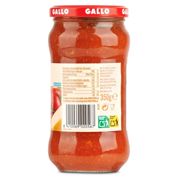Salsa de tomate con queso grana padano Gallo frasco 350 g 3