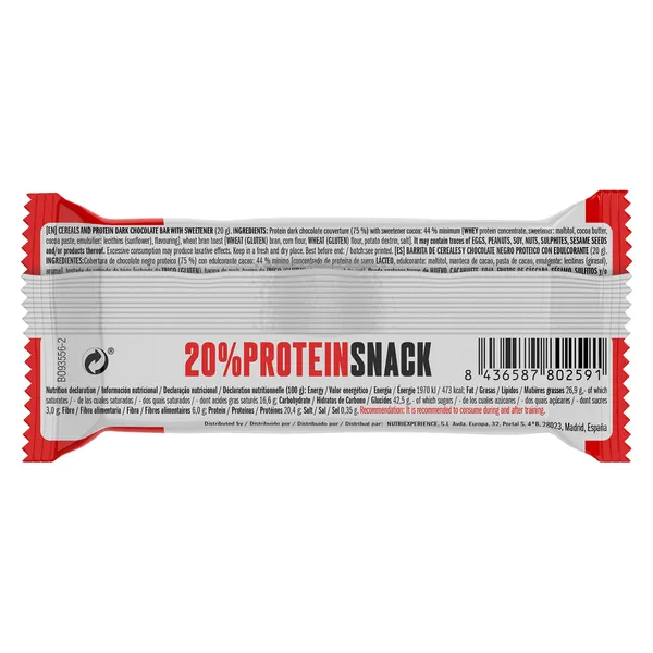 Barrita de proteínas sabor chocolate Just loading bolsa 20 g 3