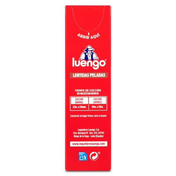 Lentejas rojas peladas Luengo 400 g 4