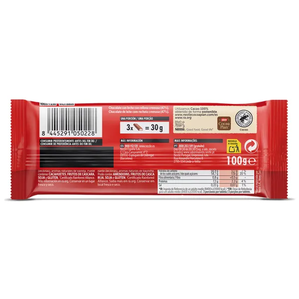 Chocolate con leche con relleno cremoso Nestlé Extrafino 100 g 3